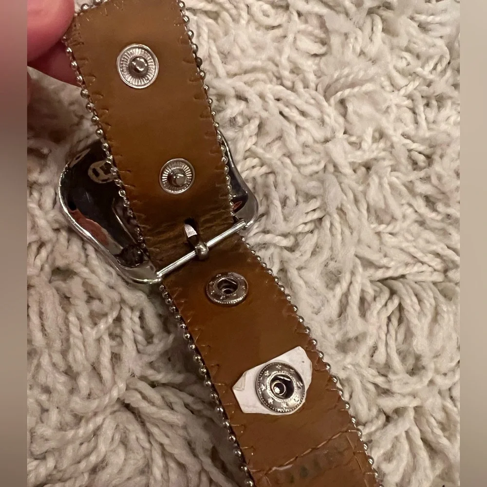 Little girls rhinestone western belt with snaps to change buckle